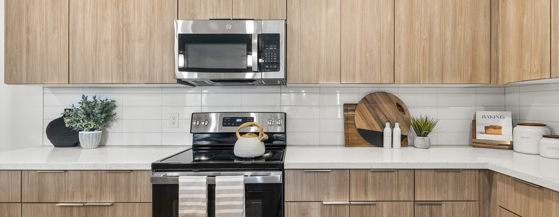 kitchen with bright lighting and ample counter space